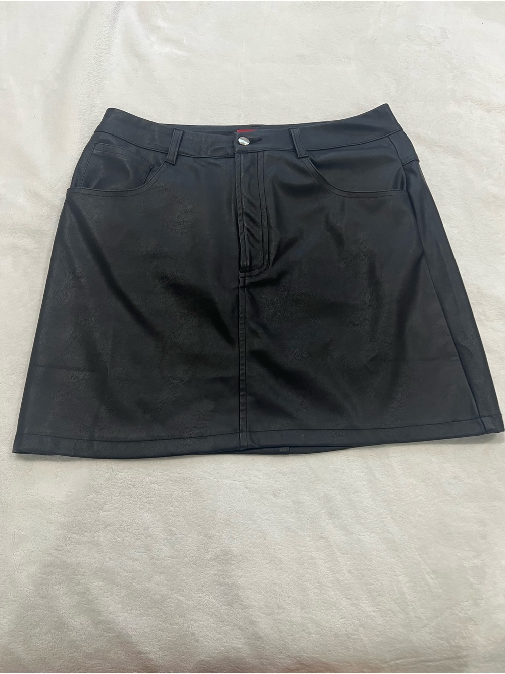 Guess Black Faux Leather Mini Skirt